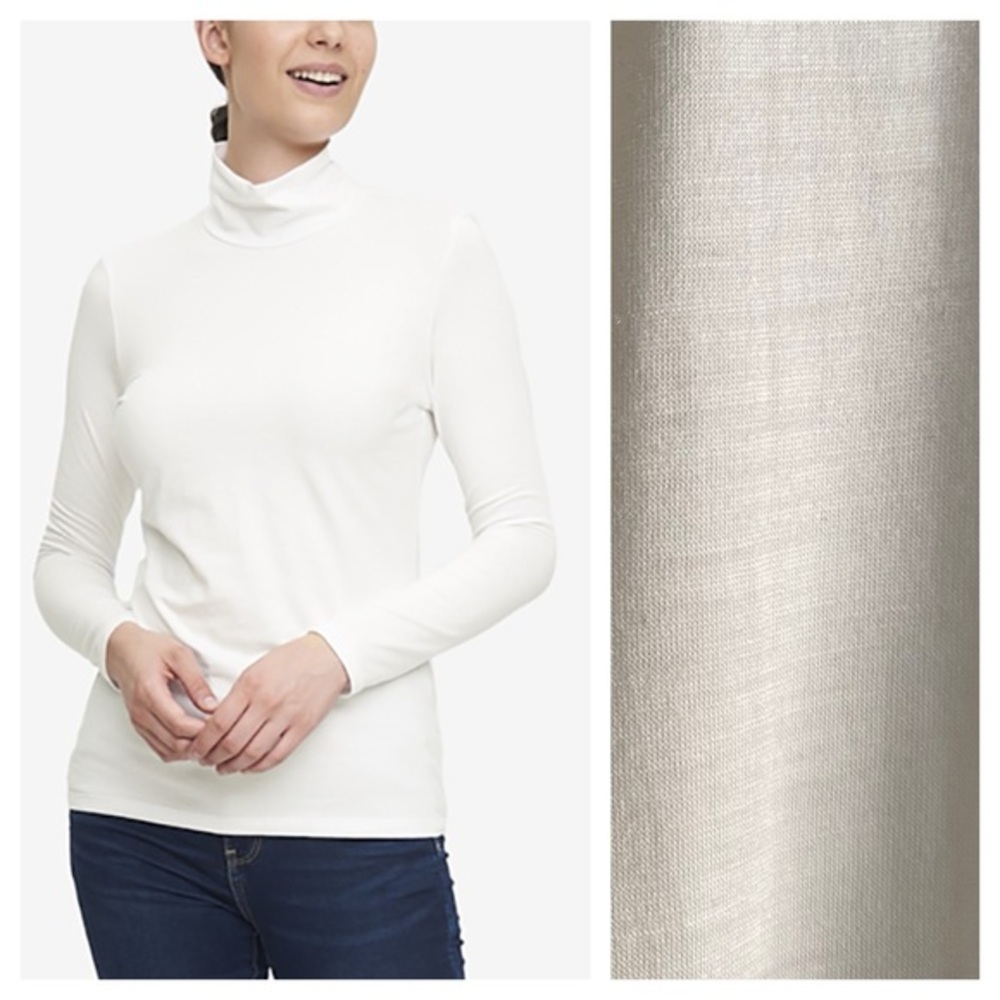 The Sleep Shirt Ivory Cream White Merino Wool Turtle Neck XXL